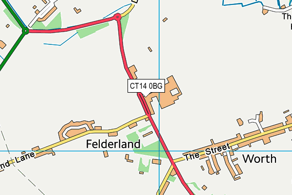 CT14 0BG map - OS VectorMap District (Ordnance Survey) CT14 0BG map - OS VectorMap District (Ordnance Survey)