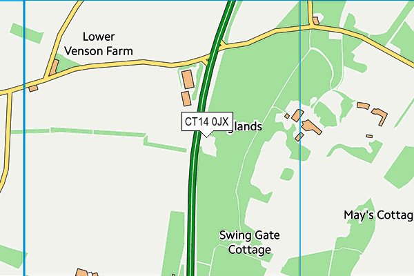 CT14 0JX map - OS VectorMap District (Ordnance Survey) CT14 0JX map - OS VectorMap District (Ordnance Survey)
