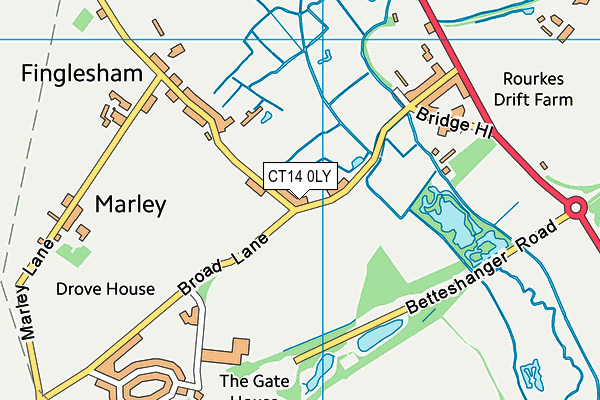 CT14 0LY map - OS VectorMap District (Ordnance Survey) CT14 0LY map - OS VectorMap District (Ordnance Survey)