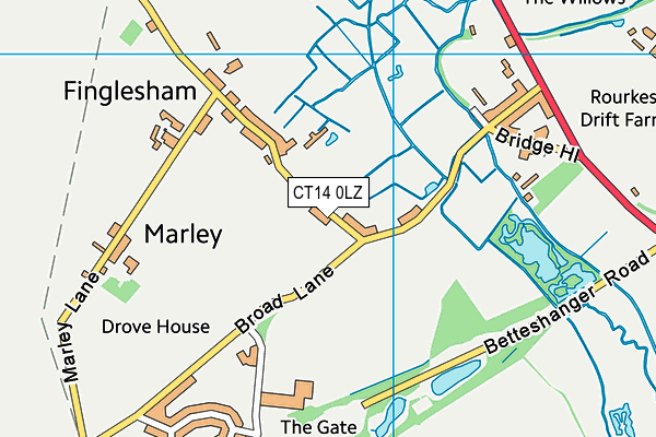 CT14 0LZ map - OS VectorMap District (Ordnance Survey) CT14 0LZ map - OS VectorMap District (Ordnance Survey)