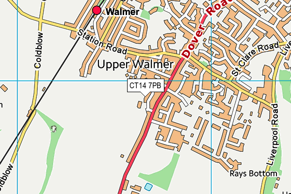 CT14 7PB map - OS VectorMap District (Ordnance Survey) CT14 7PB map - OS VectorMap District (Ordnance Survey)
