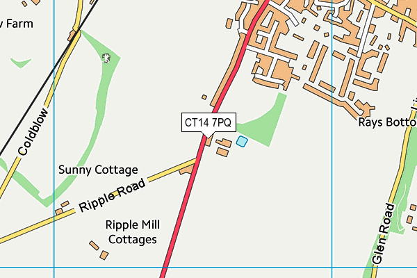 CT14 7PQ map - OS VectorMap District (Ordnance Survey) CT14 7PQ map - OS VectorMap District (Ordnance Survey)
