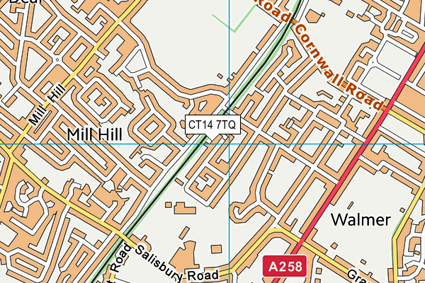 CT14 7TQ map - OS VectorMap District (Ordnance Survey)