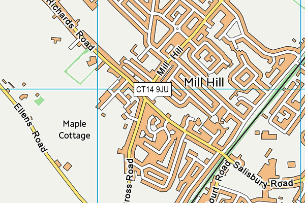 CT14 9JU map - OS VectorMap District (Ordnance Survey) CT14 9JU map - OS VectorMap District (Ordnance Survey)