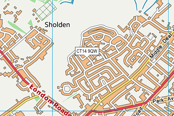 CT14 9QW map - OS VectorMap District (Ordnance Survey) CT14 9QW map - OS VectorMap District (Ordnance Survey)