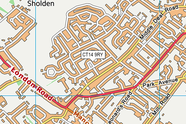 CT14 9RY map - OS VectorMap District (Ordnance Survey) CT14 9RY map - OS VectorMap District (Ordnance Survey)