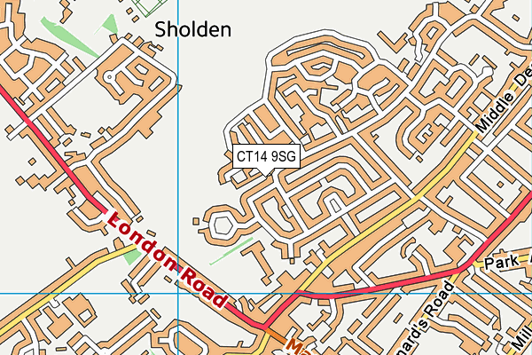 CT14 9SG map - OS VectorMap District (Ordnance Survey) CT14 9SG map - OS VectorMap District (Ordnance Survey)