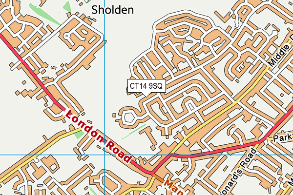 CT14 9SQ map - OS VectorMap District (Ordnance Survey) CT14 9SQ map - OS VectorMap District (Ordnance Survey)