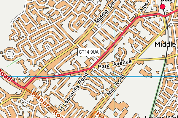 CT14 9UA map - OS VectorMap District (Ordnance Survey) CT14 9UA map - OS VectorMap District (Ordnance Survey)
