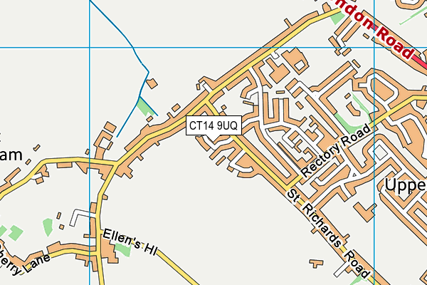 CT14 9UQ map - OS VectorMap District (Ordnance Survey) CT14 9UQ map - OS VectorMap District (Ordnance Survey)