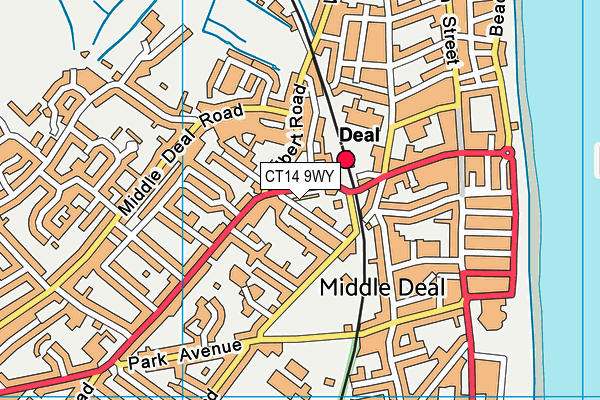 CT14 9WY map - OS VectorMap District (Ordnance Survey) CT14 9WY map - OS VectorMap District (Ordnance Survey)