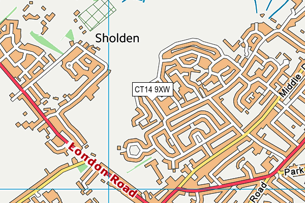 CT14 9XW map - OS VectorMap District (Ordnance Survey) CT14 9XW map - OS VectorMap District (Ordnance Survey)