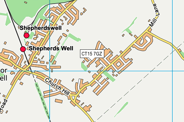 CT15 7GZ map - OS VectorMap District (Ordnance Survey) CT15 7GZ map - OS VectorMap District (Ordnance Survey)