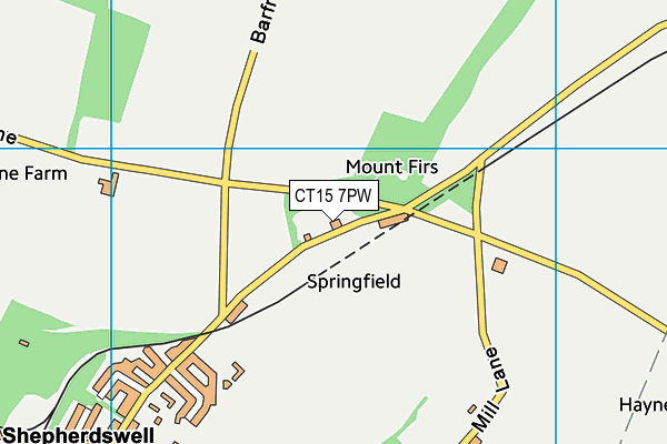 CT15 7PW map - OS VectorMap District (Ordnance Survey) CT15 7PW map - OS VectorMap District (Ordnance Survey)
