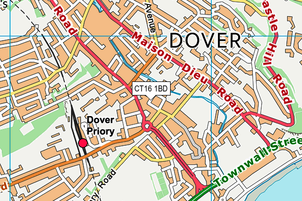 CT16 1BD map - OS VectorMap District (Ordnance Survey) CT16 1BD map - OS VectorMap District (Ordnance Survey)