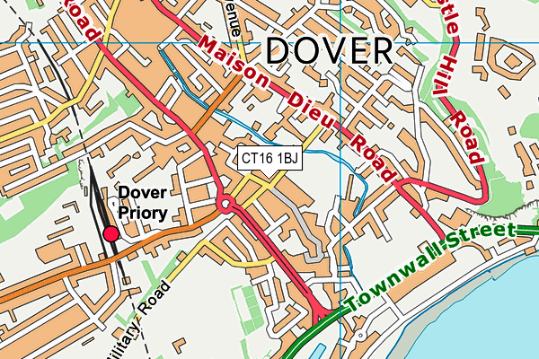 CT16 1BJ map - OS VectorMap District (Ordnance Survey) CT16 1BJ map - OS VectorMap District (Ordnance Survey)