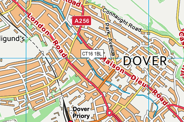 CT16 1BL map - OS VectorMap District (Ordnance Survey) CT16 1BL map - OS VectorMap District (Ordnance Survey)