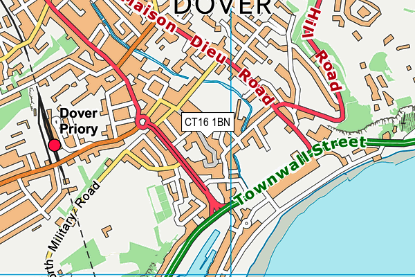 CT16 1BN map - OS VectorMap District (Ordnance Survey) CT16 1BN map - OS VectorMap District (Ordnance Survey)