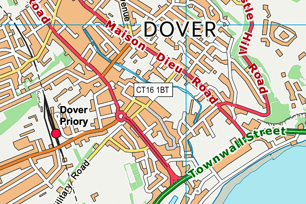 CT16 1BT map - OS VectorMap District (Ordnance Survey) CT16 1BT map - OS VectorMap District (Ordnance Survey)