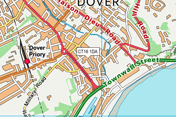 CT16 1DA map - OS VectorMap District (Ordnance Survey) CT16 1DA map - OS VectorMap District (Ordnance Survey)