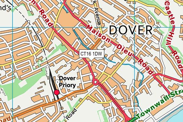 CT16 1DW map - OS VectorMap District (Ordnance Survey) CT16 1DW map - OS VectorMap District (Ordnance Survey)