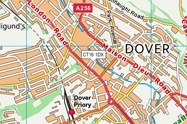 CT16 1DX map - OS VectorMap District (Ordnance Survey) CT16 1DX map - OS VectorMap District (Ordnance Survey)