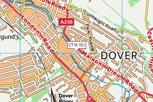 CT16 1EJ map - OS VectorMap District (Ordnance Survey) CT16 1EJ map - OS VectorMap District (Ordnance Survey)