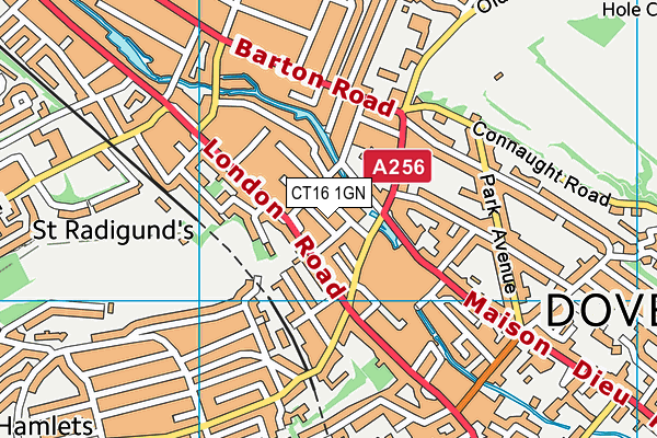 CT16 1GN map - OS VectorMap District (Ordnance Survey) CT16 1GN map - OS VectorMap District (Ordnance Survey)