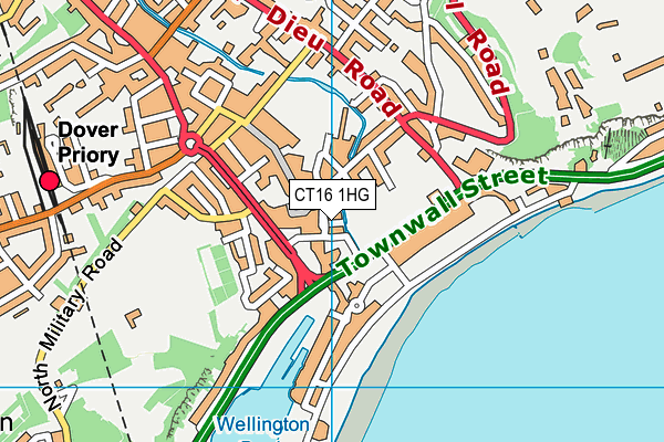 CT16 1HG map - OS VectorMap District (Ordnance Survey) CT16 1HG map - OS VectorMap District (Ordnance Survey)