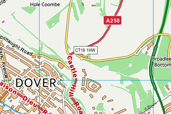 CT16 1HW map - OS VectorMap District (Ordnance Survey) CT16 1HW map - OS VectorMap District (Ordnance Survey)