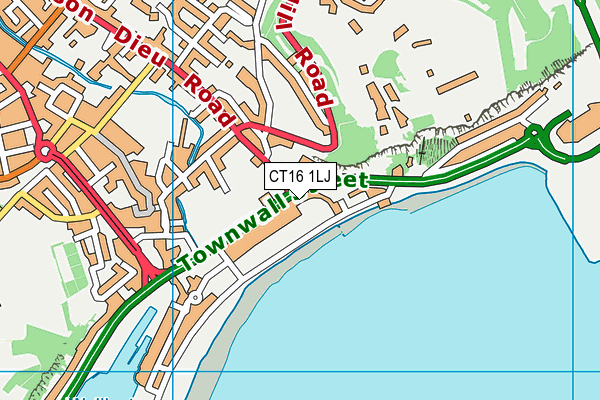 CT16 1LJ map - OS VectorMap District (Ordnance Survey) CT16 1LJ map - OS VectorMap District (Ordnance Survey)