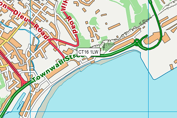 CT16 1LW map - OS VectorMap District (Ordnance Survey) CT16 1LW map - OS VectorMap District (Ordnance Survey)