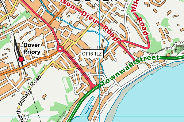 CT16 1LZ map - OS VectorMap District (Ordnance Survey) CT16 1LZ map - OS VectorMap District (Ordnance Survey)