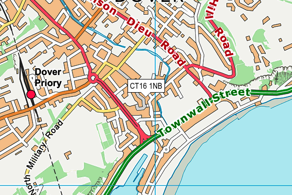 CT16 1NB map - OS VectorMap District (Ordnance Survey) CT16 1NB map - OS VectorMap District (Ordnance Survey)