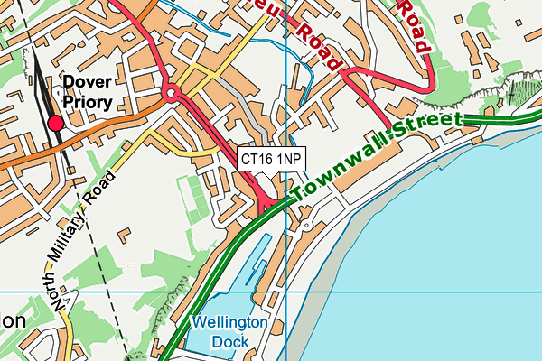 CT16 1NP map - OS VectorMap District (Ordnance Survey) CT16 1NP map - OS VectorMap District (Ordnance Survey)