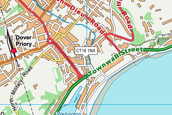 CT16 1NX map - OS VectorMap District (Ordnance Survey) CT16 1NX map - OS VectorMap District (Ordnance Survey)