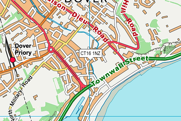 CT16 1NZ map - OS VectorMap District (Ordnance Survey) CT16 1NZ map - OS VectorMap District (Ordnance Survey)