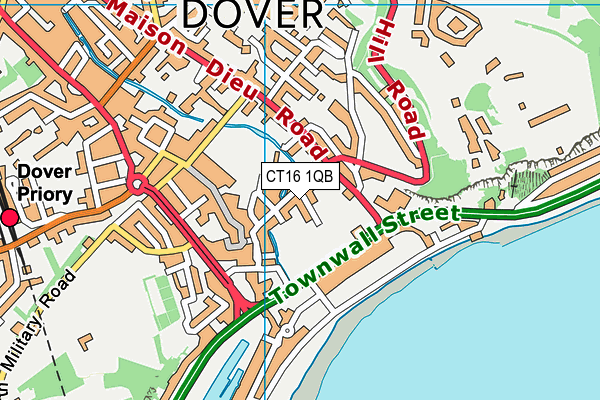 CT16 1QB map - OS VectorMap District (Ordnance Survey) CT16 1QB map - OS VectorMap District (Ordnance Survey)