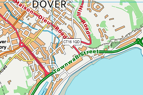 CT16 1QD map - OS VectorMap District (Ordnance Survey) CT16 1QD map - OS VectorMap District (Ordnance Survey)