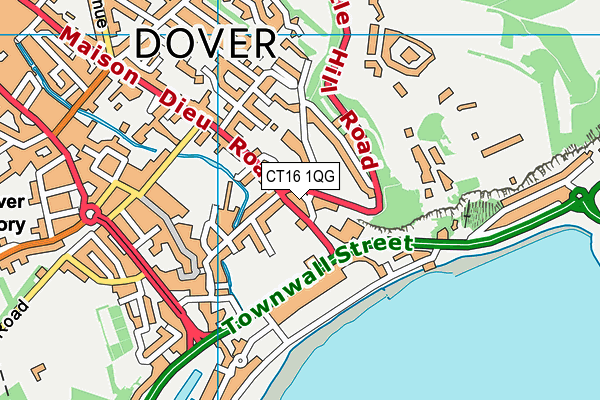 CT16 1QG map - OS VectorMap District (Ordnance Survey) CT16 1QG map - OS VectorMap District (Ordnance Survey)