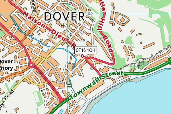 CT16 1QH map - OS VectorMap District (Ordnance Survey) CT16 1QH map - OS VectorMap District (Ordnance Survey)