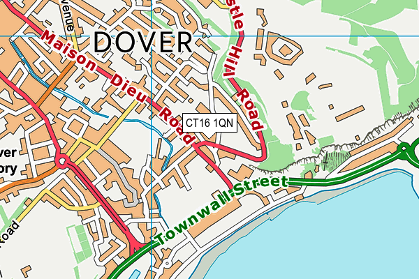 CT16 1QN map - OS VectorMap District (Ordnance Survey) CT16 1QN map - OS VectorMap District (Ordnance Survey)