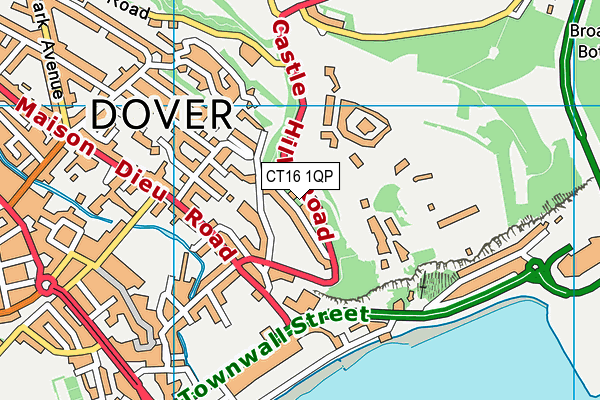 CT16 1QP map - OS VectorMap District (Ordnance Survey) CT16 1QP map - OS VectorMap District (Ordnance Survey)