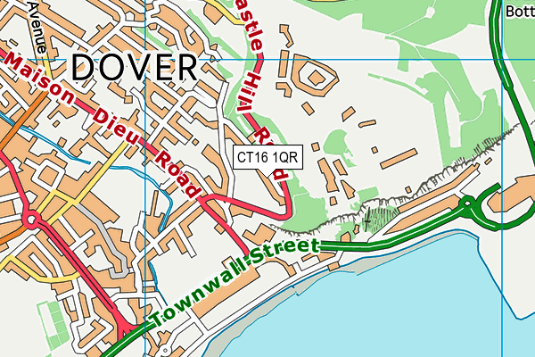 CT16 1QR map - OS VectorMap District (Ordnance Survey)