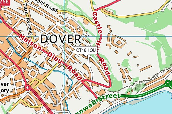 CT16 1QU map - OS VectorMap District (Ordnance Survey) CT16 1QU map - OS VectorMap District (Ordnance Survey)