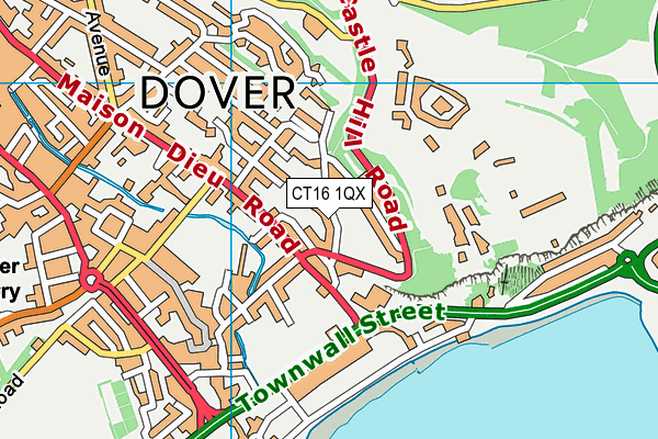 CT16 1QX map - OS VectorMap District (Ordnance Survey) CT16 1QX map - OS VectorMap District (Ordnance Survey)