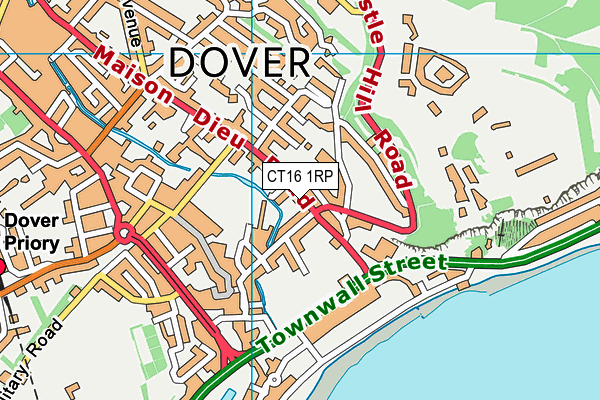 CT16 1RP map - OS VectorMap District (Ordnance Survey)