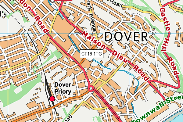 CT16 1TG map - OS VectorMap District (Ordnance Survey) CT16 1TG map - OS VectorMap District (Ordnance Survey)
