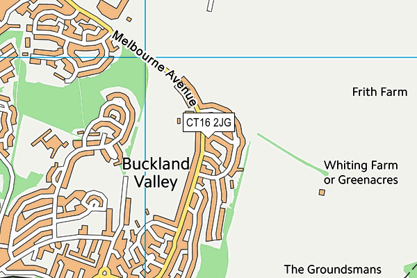 CT16 2JG map - OS VectorMap District (Ordnance Survey) CT16 2JG map - OS VectorMap District (Ordnance Survey)