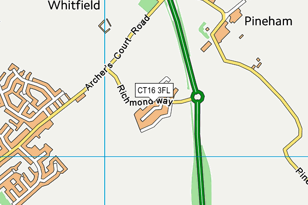 CT16 3FL map - OS VectorMap District (Ordnance Survey) CT16 3FL map - OS VectorMap District (Ordnance Survey)